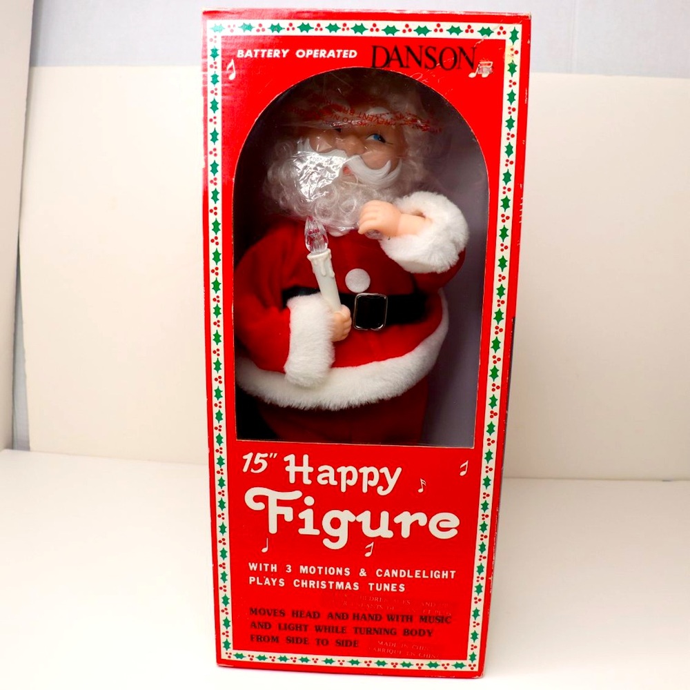 Vintage 90s Mr and Mrs Santa Claus 15” Danson Christmas Figure Music and Motion